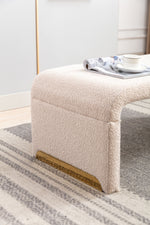 Walker Edison | Boucle Ottoman Footstool Bench Thumbnail