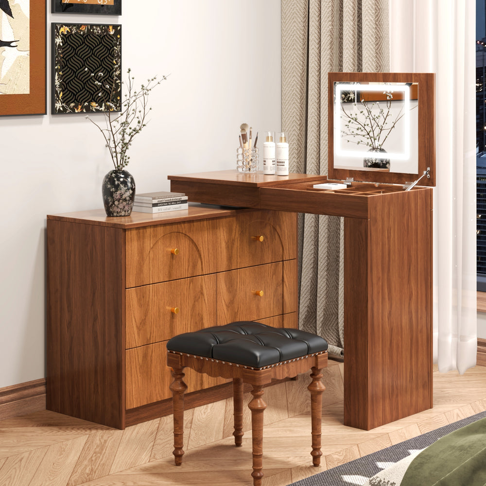 desk with dresser Modern & Contemporary Storage Expandable Dresser Desk Combo For Home Office With 6 Drawers