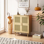 Walker Edison | Rattan Mesh Entryway Storage Accent Cabinet Thumbnail