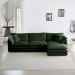 Walker Edison | Chenille Modular Cloud Couch with L-Shaped Sectional and Ottoman Thumbnail