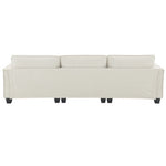 Walker Edison | Modern Cloud Sectional L Shape Couch w Ottoman Thumbnail