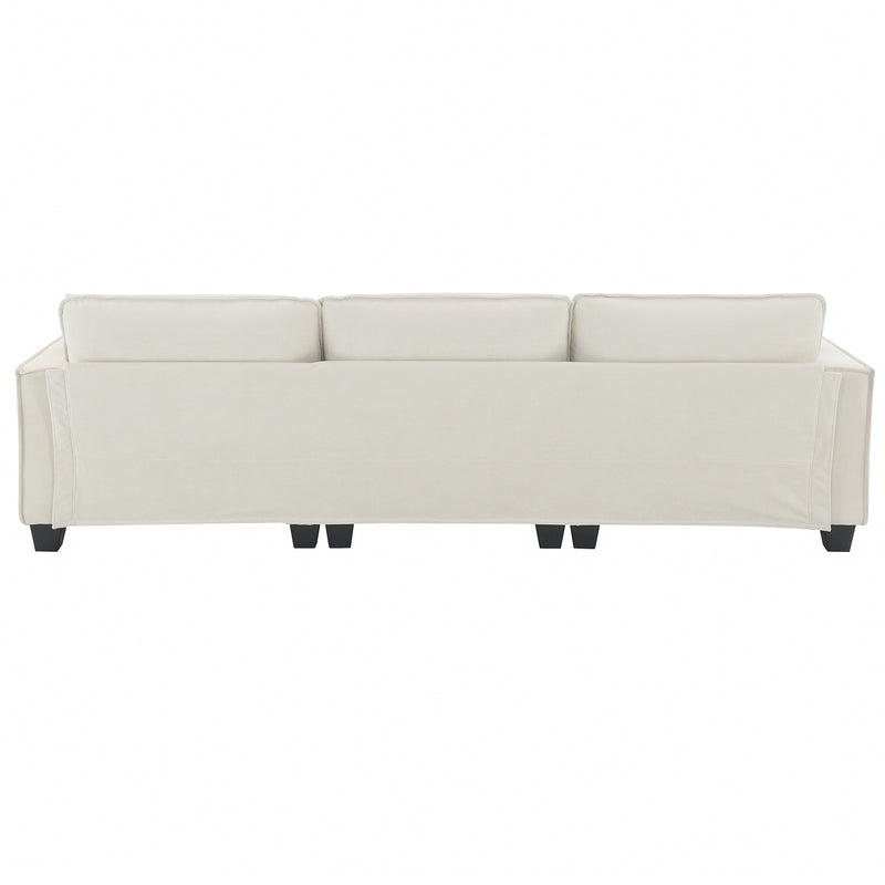 Walker Edison | Modern Cloud Sectional L Shape Couch w Ottoman