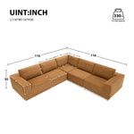 Walker Edison | Modular L-Shaped Sectional Sofa Thumbnail