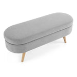 Walker Edison | Linen Oval Ottoman Storage Bench Thumbnail