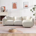 Walker Edison | Minimalist Sherpa 3-Seater Modular Cloud Couch with Ottoman Thumbnail