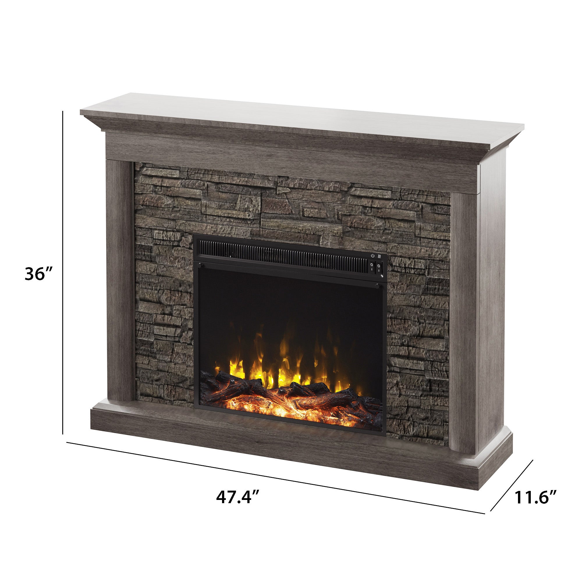 Walker Edison Wall Mantel with Electric Fireplace - Thumbnail 4