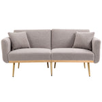 Walker Edison | Velvet Convertible Loveseat Sofa Thumbnail