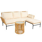 Walker Edison | Wicker 3 Pieces Outdoor Sectional Chat Set Thumbnail