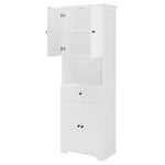 Walker Edison | White Tall Bathroom Storage Cabinet Thumbnail