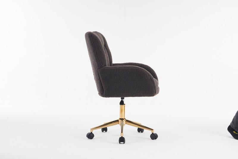 Walker Edison | Teddy 360 Swivel Home Office Chair With Gold Metal Base