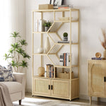 Walker Edison | Rattan Bookshelf Storage Cabinet Thumbnail