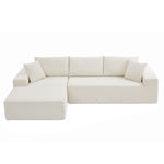 Walker Edison | Minimalist Right L-Shape Sectional Modular Couch Thumbnail