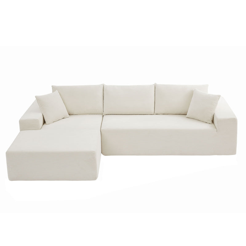 Walker Edison | Minimalist Right L-Shape Sectional Modular Couch