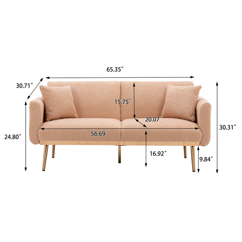 Walker Edison | Minimalist Loveseat Convertible Sofa Bed