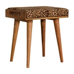 Walker Edison | Leopard Velvet Footstool Bench Thumbnail