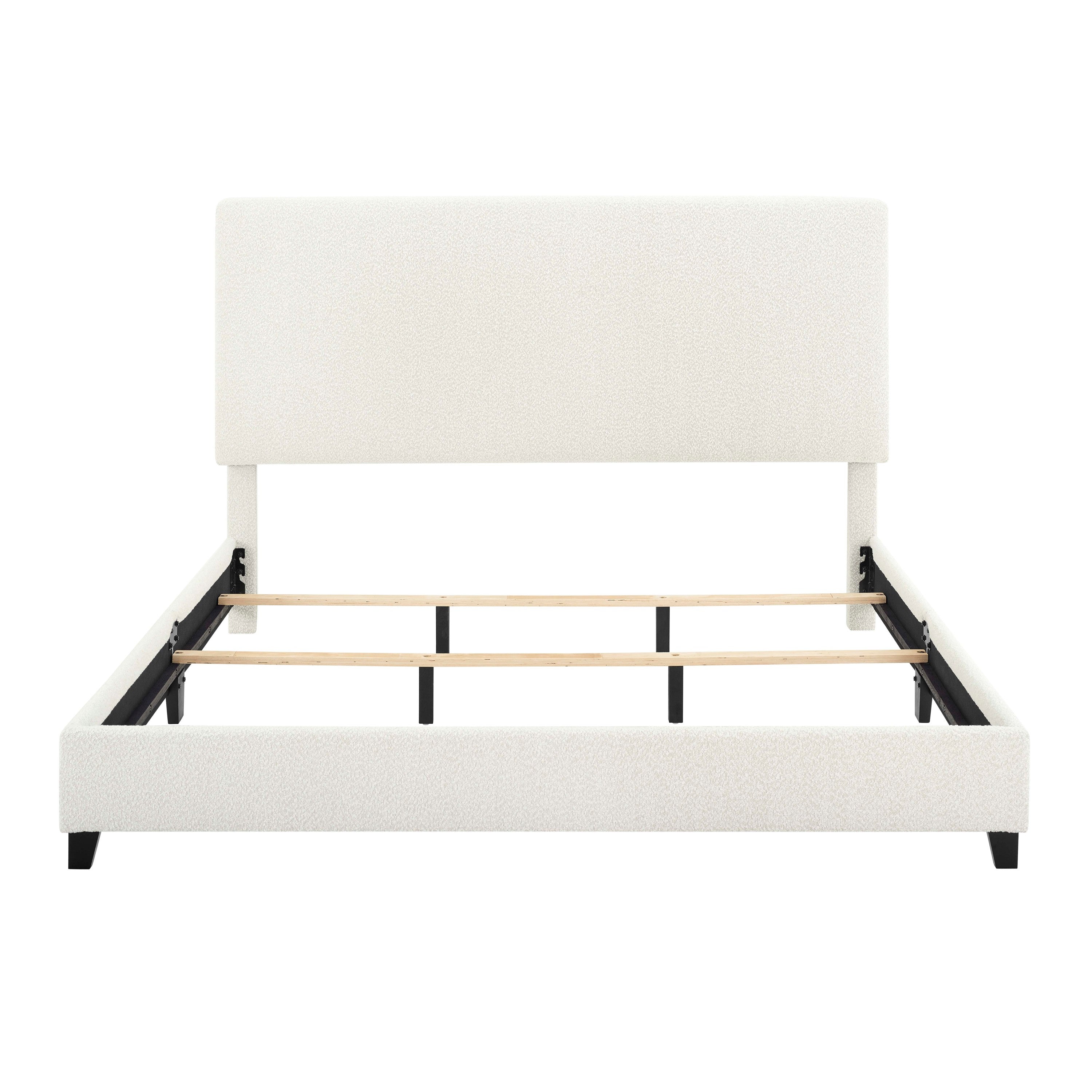 Walker Edison Boucle Upholstered Platform Bed - Thumbnail 3