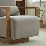 Walker Edison | Swivel Modern Upholstered Accent Chair Thumbnail