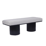 Walker Edison | Fluted Base Upholstered Bench Thumbnail