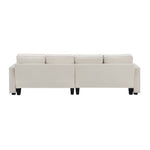 Walker Edison | Linen Fabric 104" 4-Seater Sofa with Storage Thumbnail