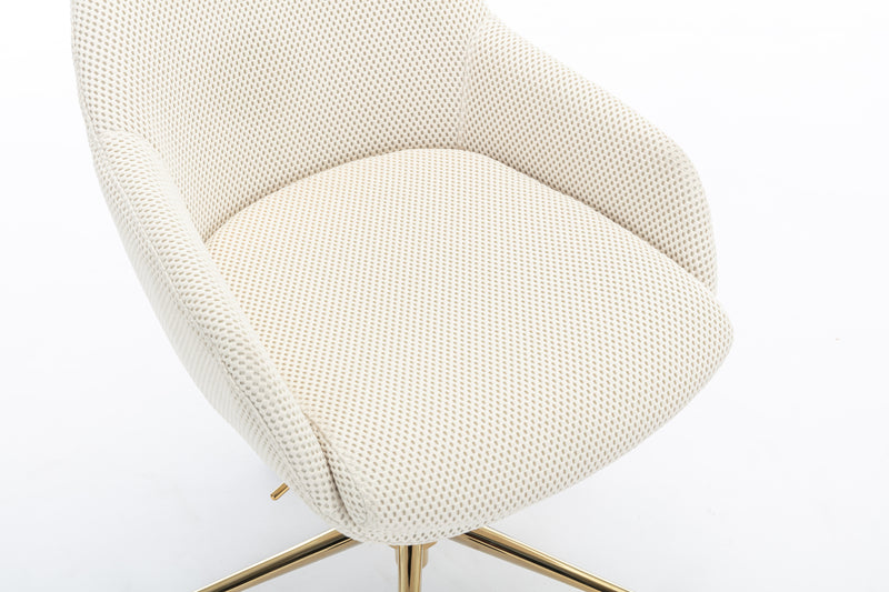 Walker Edison | Mesh Fabric Home Office 360°Swivel Chair with Gold Metal Base