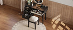 Walker Edison | Bohemian Style Wooden Makeup Vanity Set Thumbnail