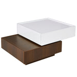 Walker Edison | Square Rotating Coffee Table with 2 Drawers Thumbnail