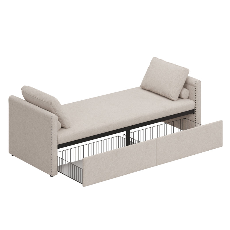 Walker Edison | Modern Chaise Lounger Storage Bench