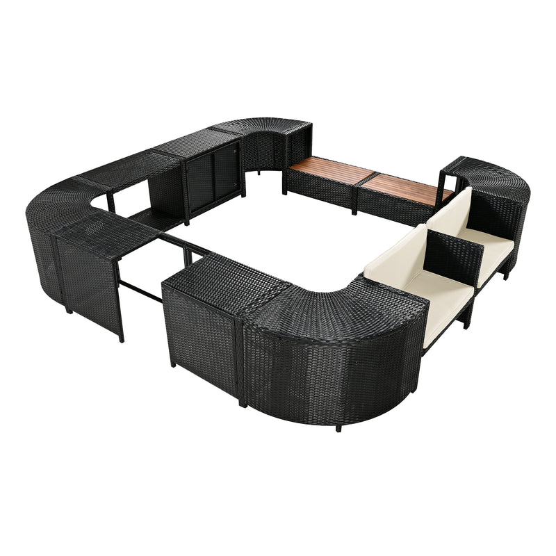 Walker Edison | Outdoor Wicker Spa Surround Frame