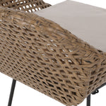 Walker Edison | Outdoor 29.25'' Wicker and Iron Barstool with Cushion (Set of 2) Thumbnail