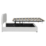 Walker Edison | Teddy Full Size Upholstered Platform Bed with Hydraulic Storage Thumbnail