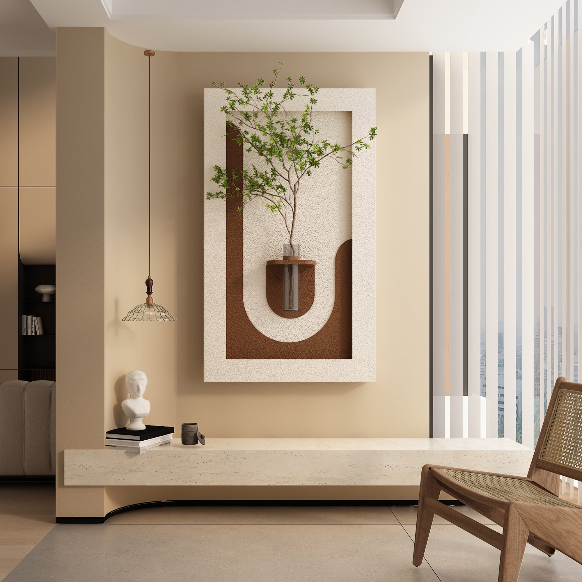 Adjustable 3-Color LED Sandstone Wall Decor – Walker Edison