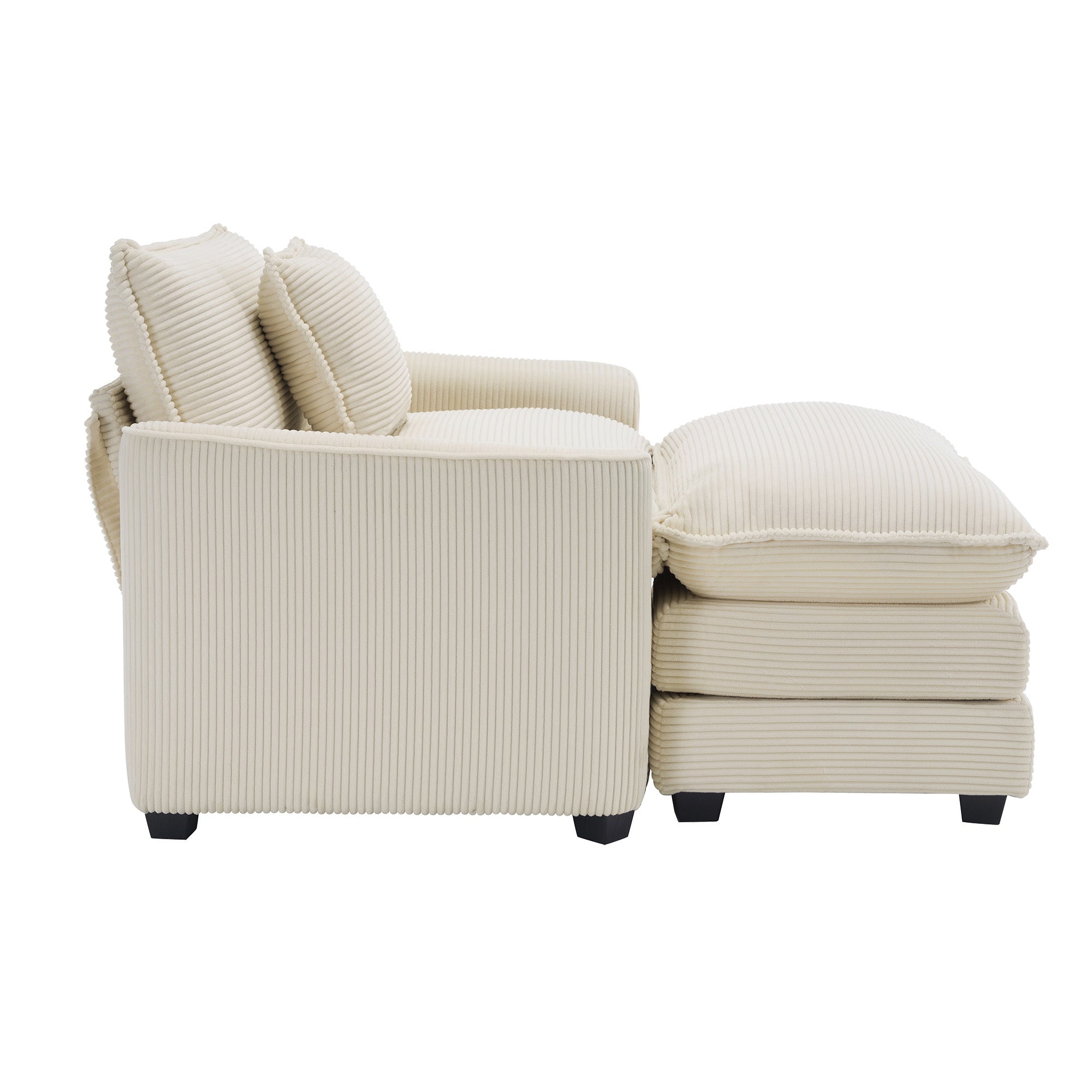 Walker Edison Corduroy Deep Seat Cloud Accent Chair - Thumbnail 2