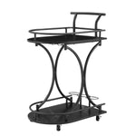 Walker Edison | Black 2-Tier Bar Cart Thumbnail