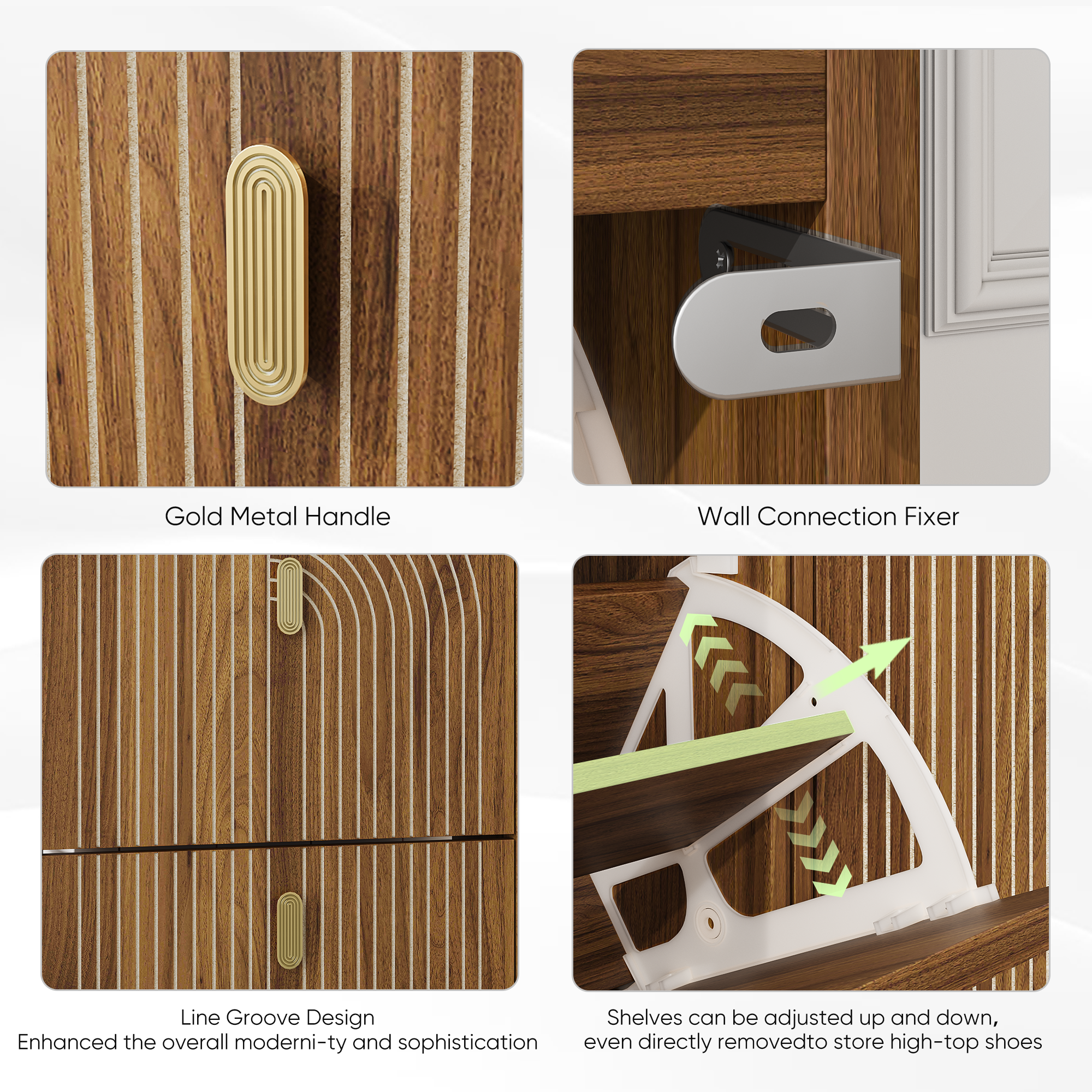 Walker Edison Shoe Storage Cabinet - Thumbnail 4