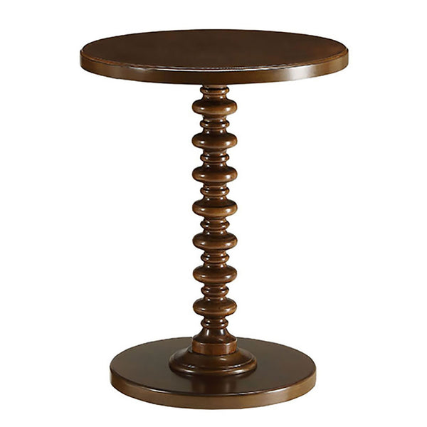 Walker Edison | Elevated Traditional Walnut Round Wooden Side Table