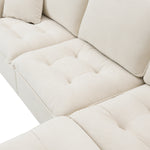 Walker Edison | Modern Cloud Sectional L Shape Couch w Ottoman Thumbnail