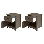 Groove Side 1 Drawer, 1 Door Nightstands 2 Piece Set Living Room Walker Edison  Thumbnail