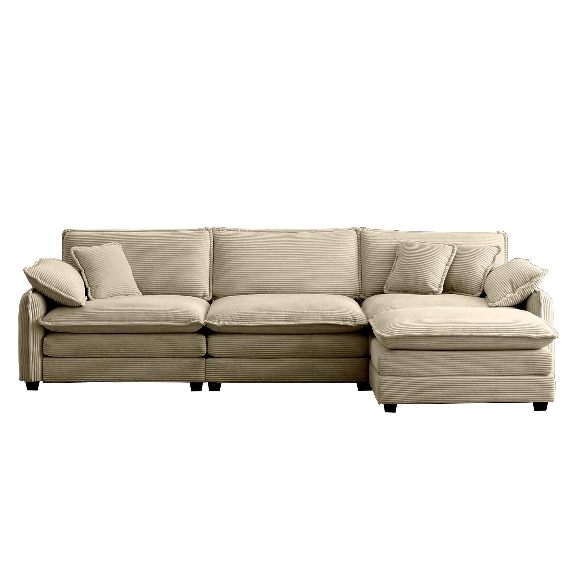 Walker Edison Corduroy Cloud Couch - Thumbnail 5