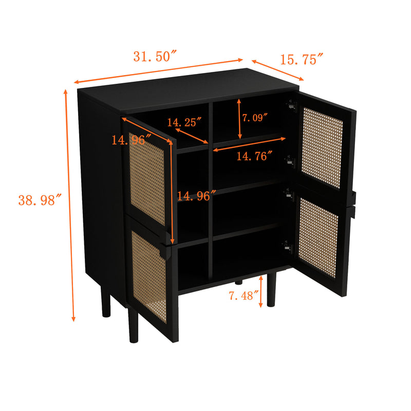 Walker Edison | Modern Rattan Mesh Storage Cabinet