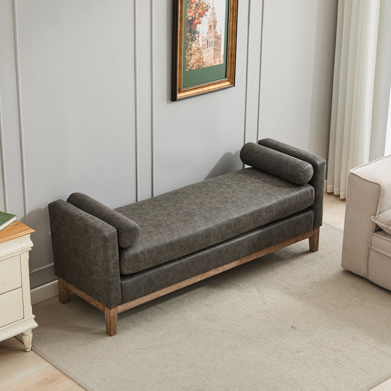 Walker Edison | Faux Leather Bench