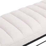 Walker Edison | Shoe Rack Bench with White Sherpa Cushion Thumbnail