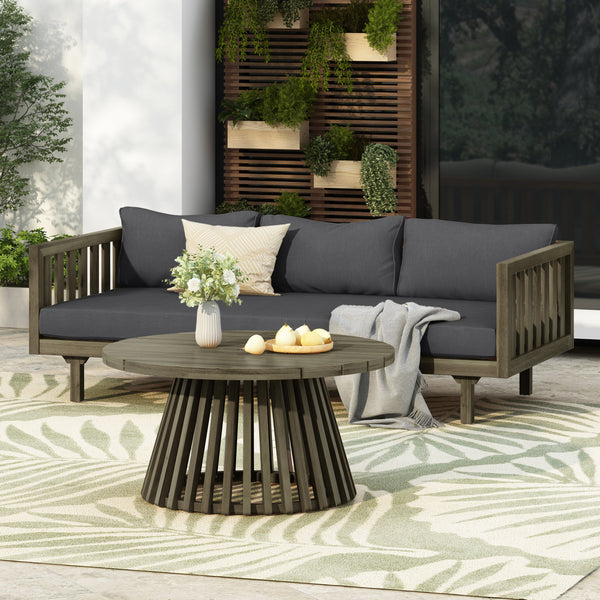 Acacia Wood Deep Seat Outdoor Daybed Set | Walker Edison