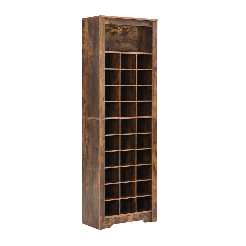 Walker Edison | Wood Tall Entryway Shoe Cubby Cabinet