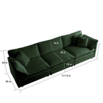 Walker Edison | Chenille Modular Cloud Couch with L-Shaped Sectional and Ottoman Thumbnail