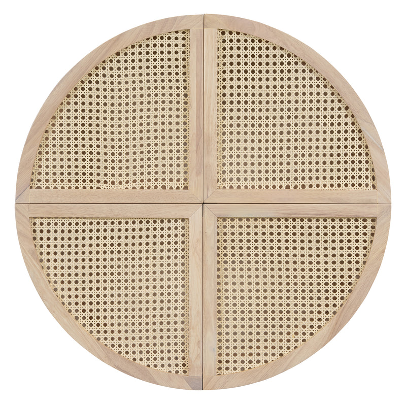 Walker Edison | Modular Round to Square Rattan Coffee Table