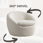 Walker Edison | Boucle Swivel Chair Thumbnail