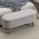 Walker Edison | Grey Velvet Storage Bench Thumbnail