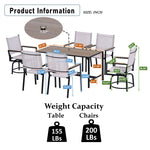 Walker Edison | Weather Proof 7 Piece Outdoor Dining Set Thumbnail