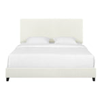 Walker Edison | King Size White Boucle Upholstered Platform Bed Thumbnail