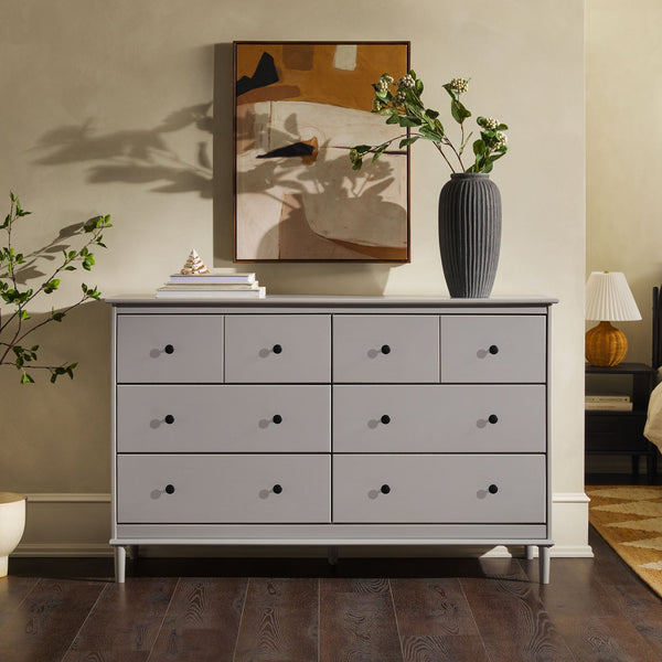 Spencer Solid Wood Transitional Dresser Bedroom Walker Edison 6 Drawer Dresser Grey 